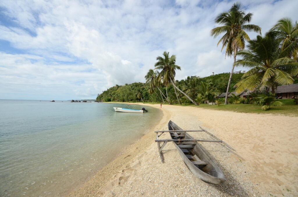 Madagascar whale watching tour, tropical beach and turquoise sea in Madagascar